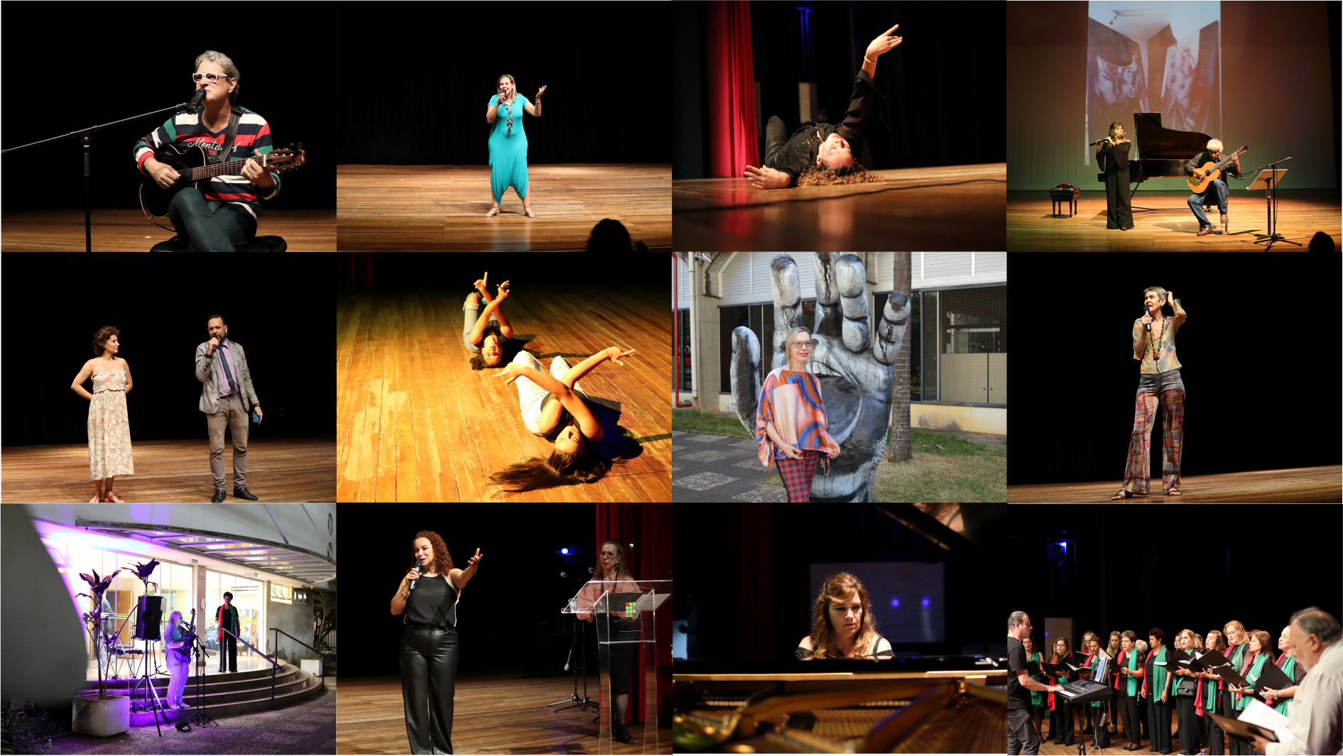 Sarau Mão Gigante reuniu apresentações de diversas expressões artísticas no Teatro do IFG, no Câmpus Goiânia.